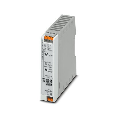Phoenix Contact Switching Power Supply; QUINT4-PS/1AC/24DC/1.3/PT; 24VDC OUT; 1.3A; 85-264VAC/90-350VDC IN; Single Phase; DIN Rail Mount; Plastic; Push-In Connection